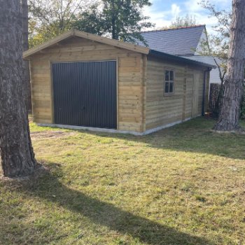 Garage en bois 2 pentes